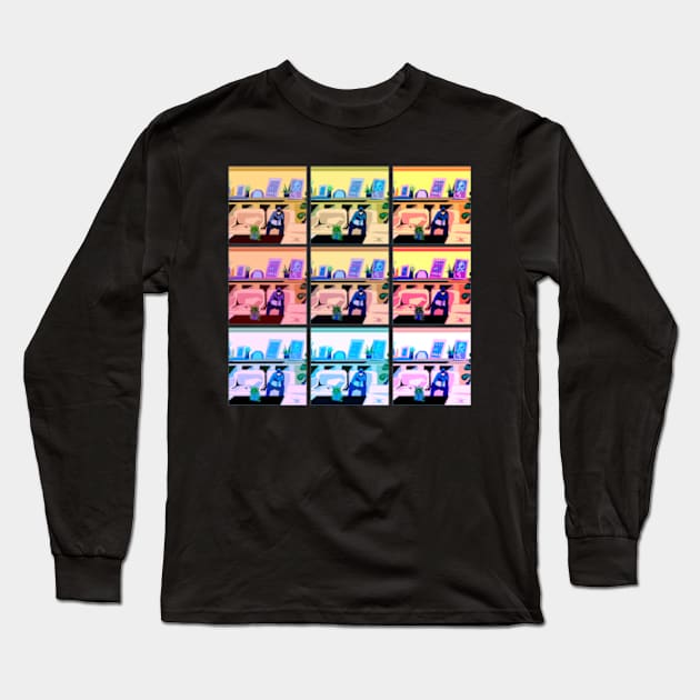 Colorful Coffee Cafe Long Sleeve T-Shirt by Laramochi